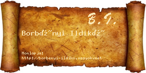 Borbényi Ildikó névjegykártya
