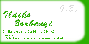 ildiko borbenyi business card